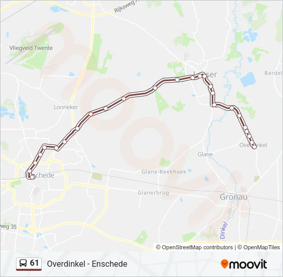 61 Bus Line Map