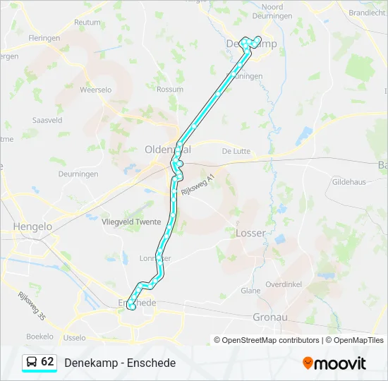 62 Bus Line Map