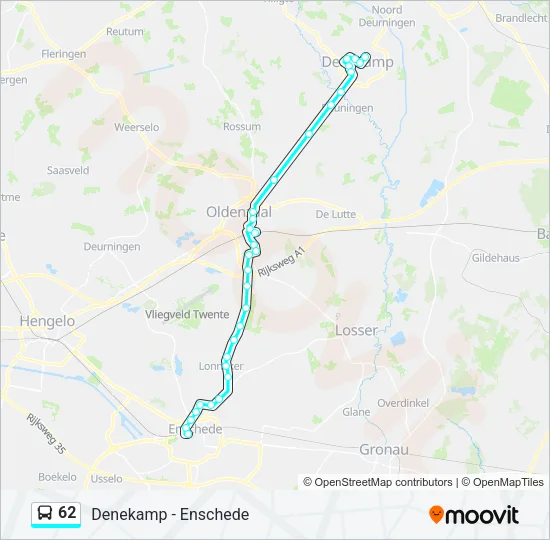62 Bus Line Map