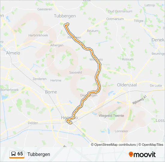 65 Bus Line Map