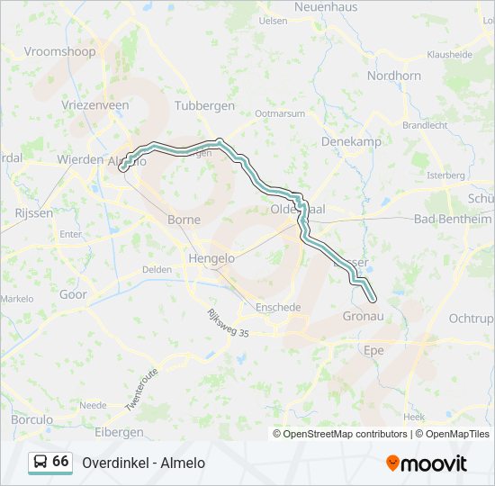 66 Bus Line Map
