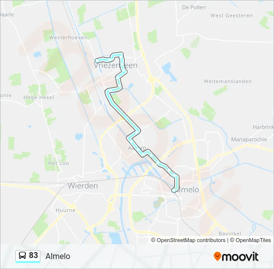 83 Bus Line Map