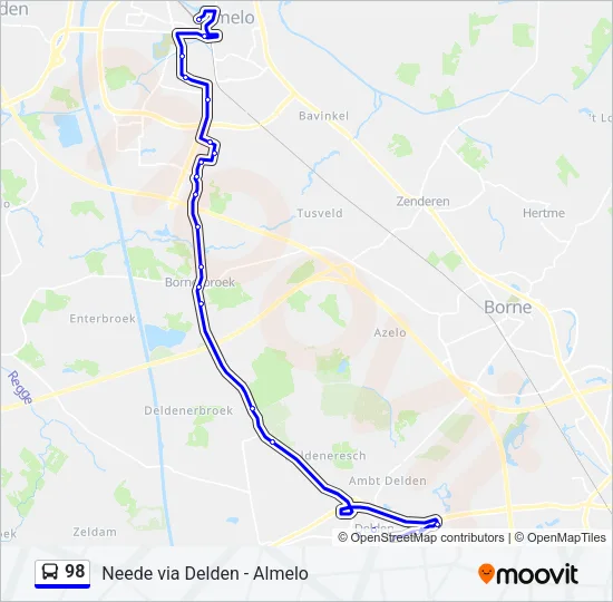 98 Bus Line Map