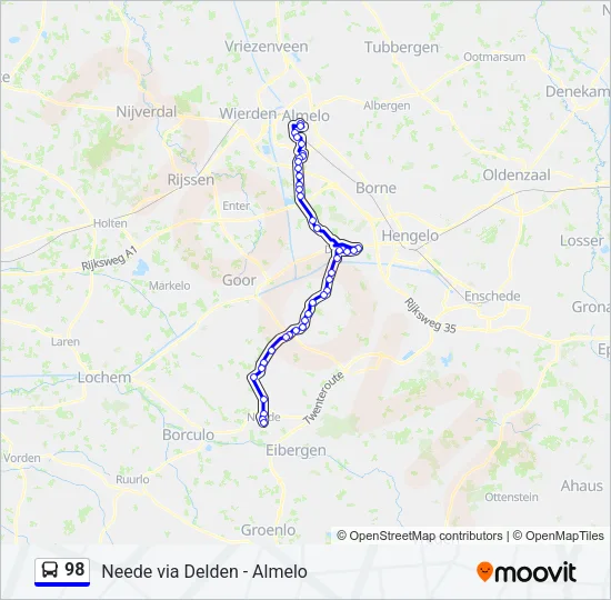 98 Bus Line Map