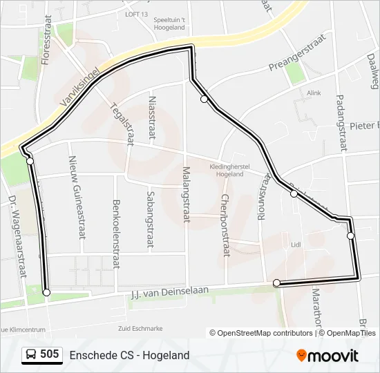 505 Bus Line Map