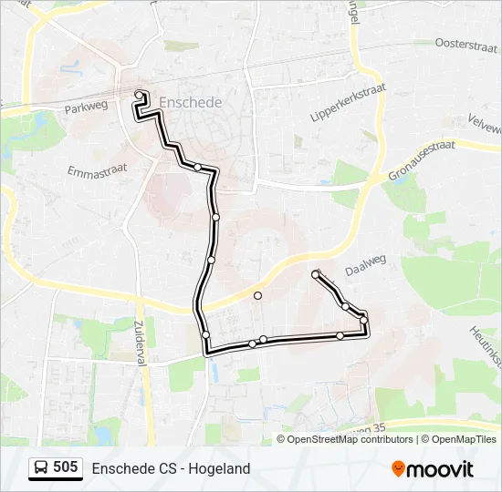 505 Bus Line Map