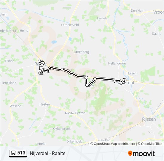 513 bus Line Map