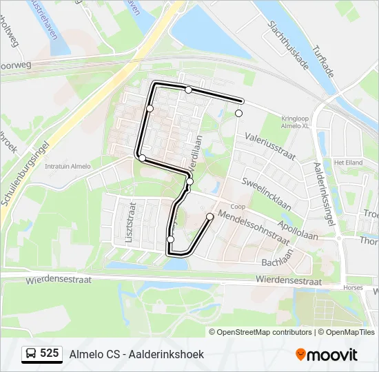 525 Bus Line Map
