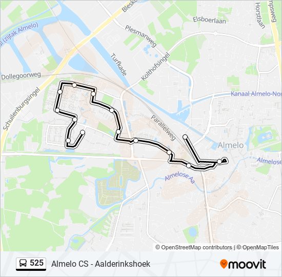 525 bus Line Map