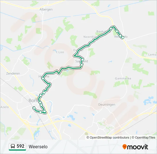 592 Bus Line Map