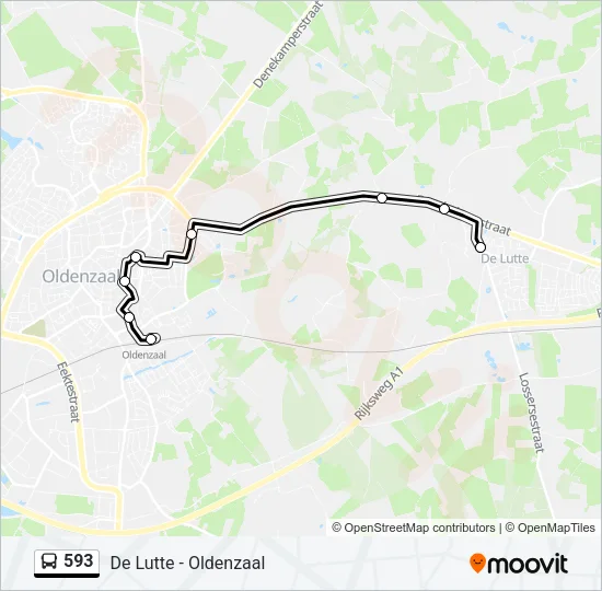 593 Bus Line Map