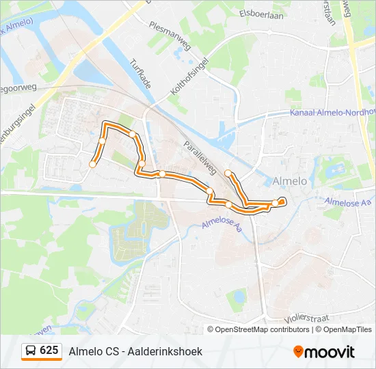 625 Bus Line Map