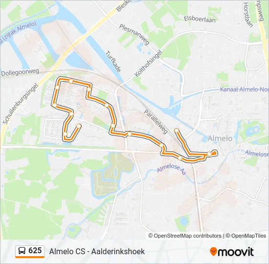 625 Bus Line Map