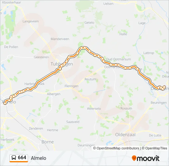 664 Bus Line Map