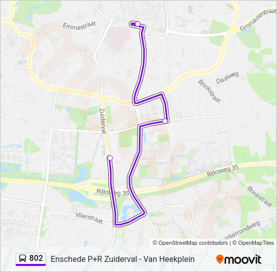 802 Bus Line Map