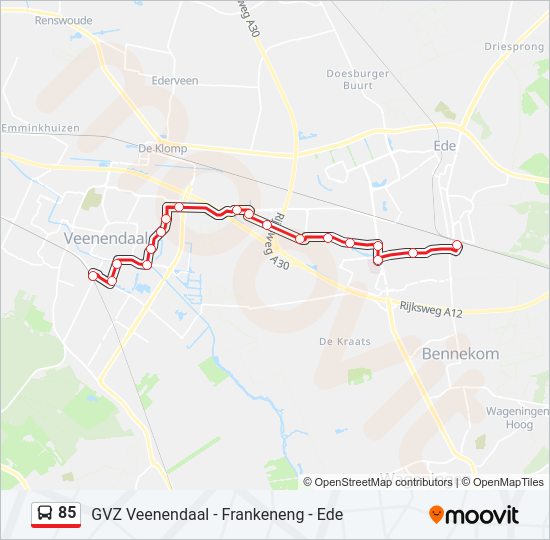 85 Bus Line Map