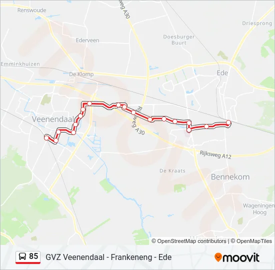 85 Bus Line Map