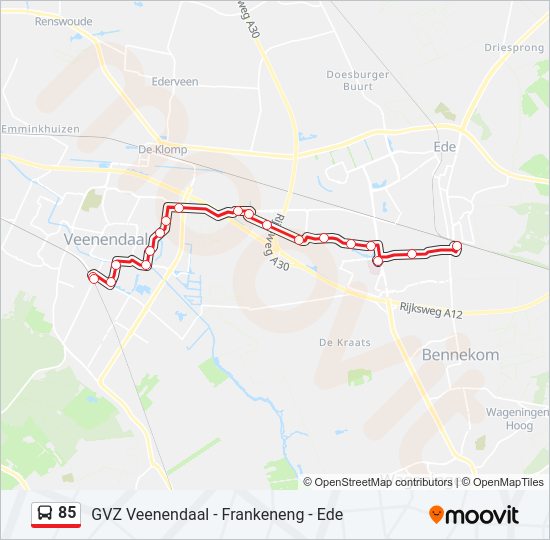 85 Bus Line Map