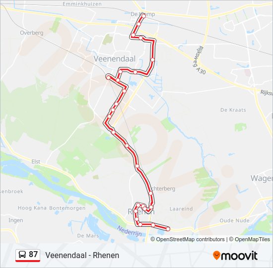87 Bus Line Map