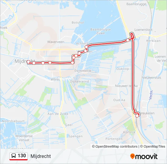 130 Bus Line Map