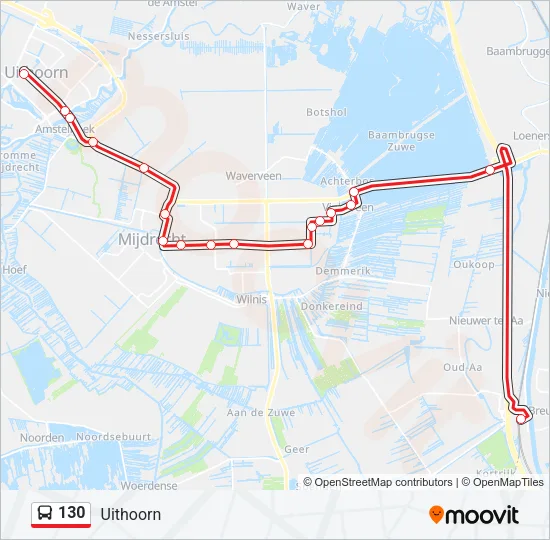 130 Bus Line Map