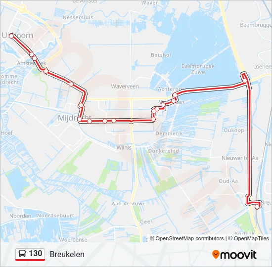 130 Bus Line Map