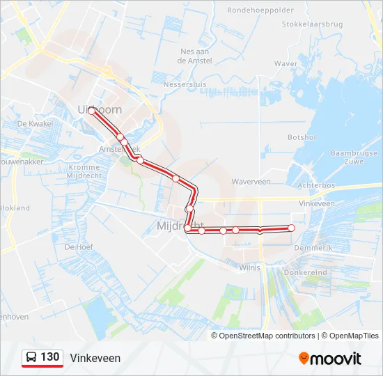 130 Bus Line Map