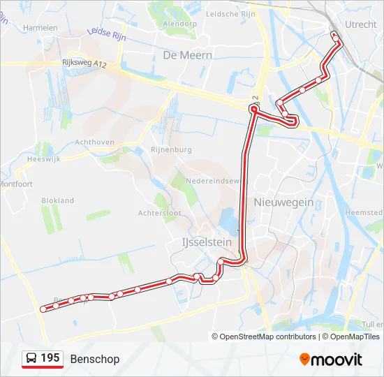 195 Bus Line Map