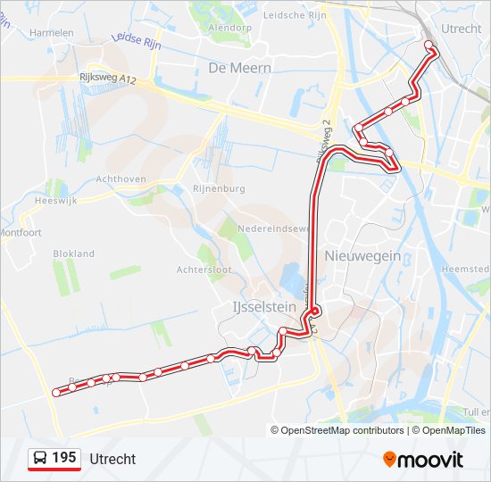 195 Bus Line Map