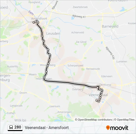 280 Bus Line Map