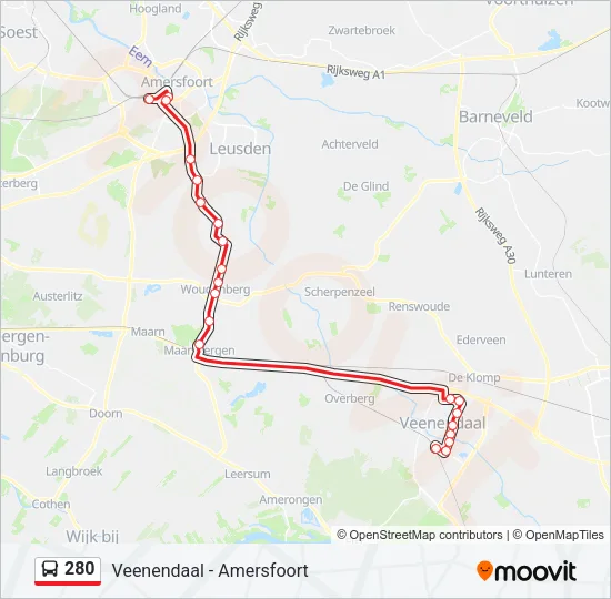 280 Bus Line Map