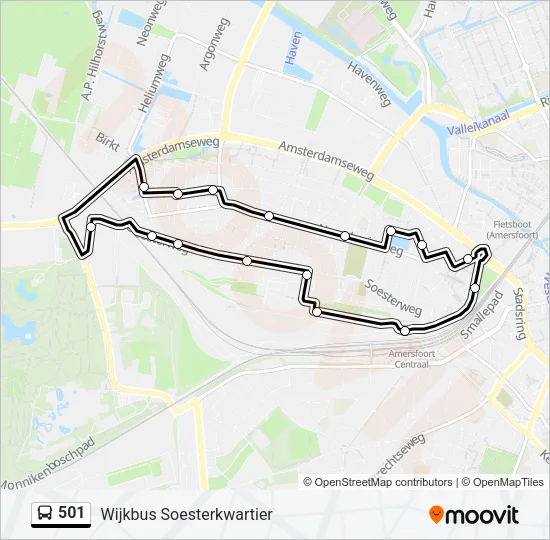 501 Bus Line Map