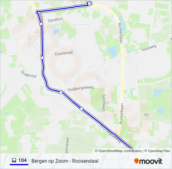 104 Bus Line Map