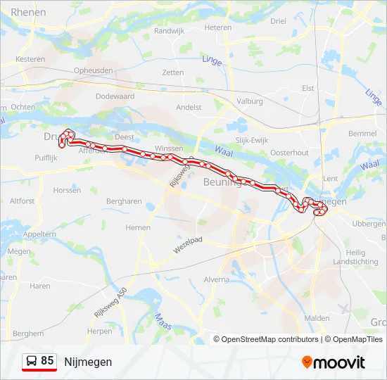85 Bus Line Map