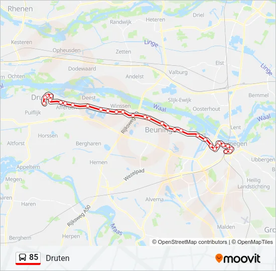 85 Bus Line Map