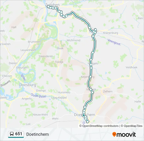 651 Bus Line Map