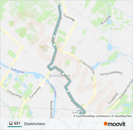 651 Bus Line Map