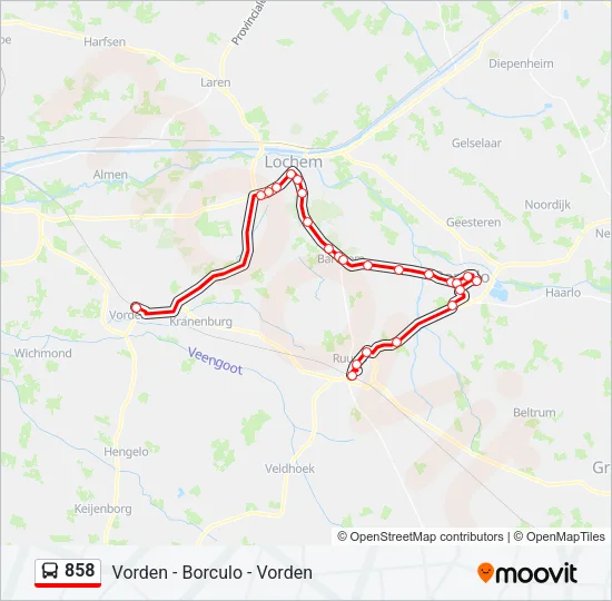 858 Bus Line Map