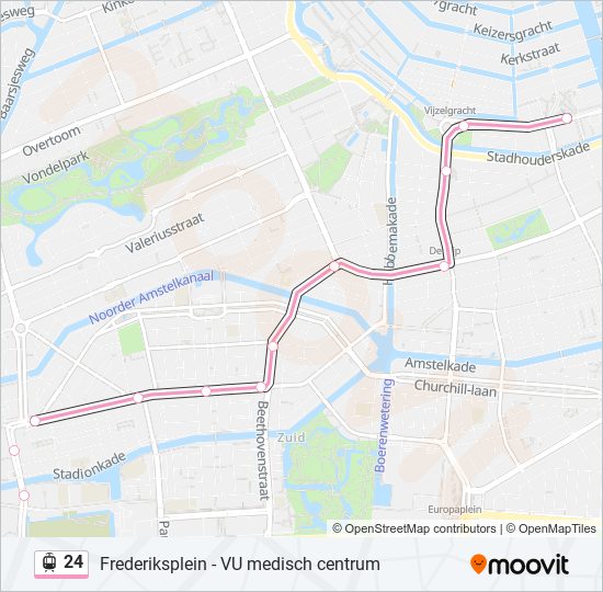 Straßenbahnlinie 24 Karte