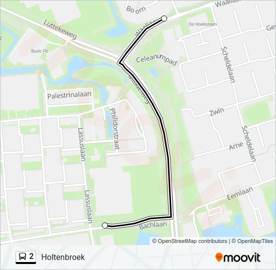2 Bus Line Map