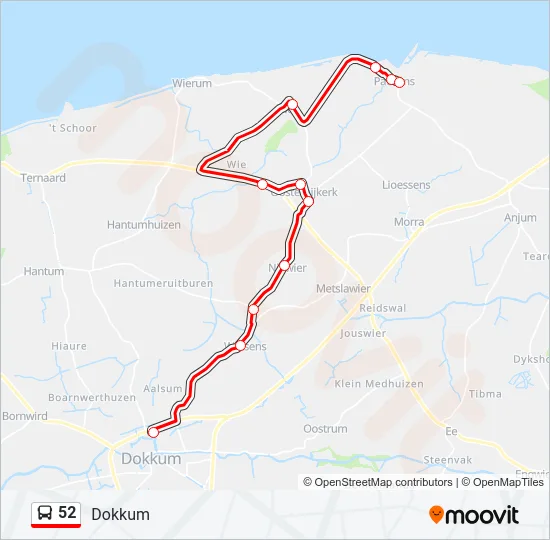 52 Bus Line Map
