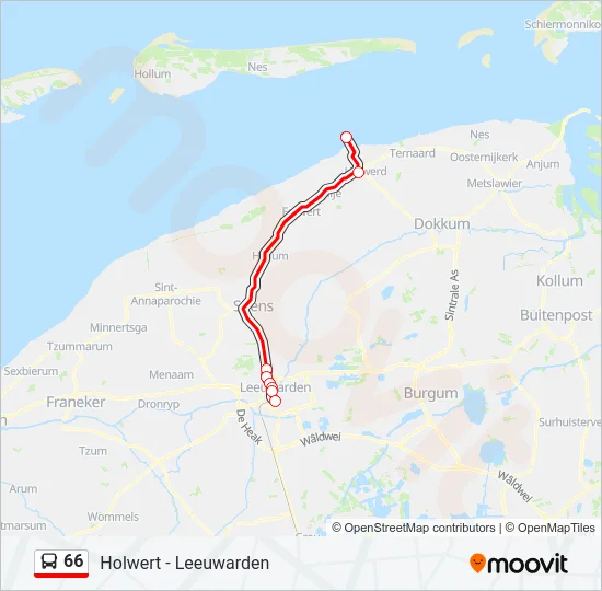 66 Bus Line Map