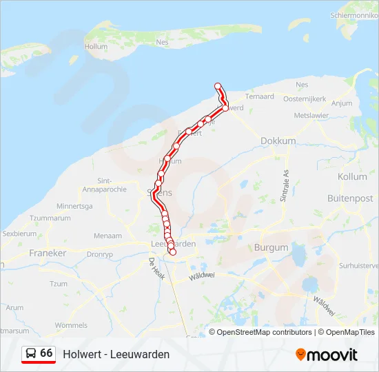 66 Bus Line Map