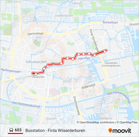 603 Bus Line Map