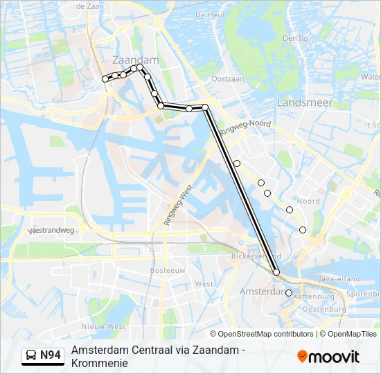 N94 Bus Line Map