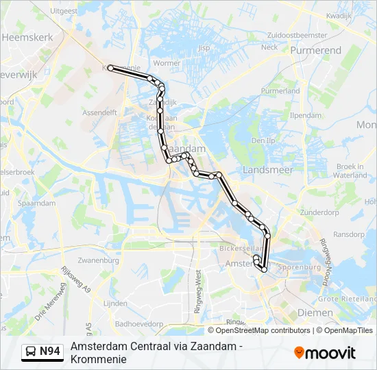 N94 Bus Line Map