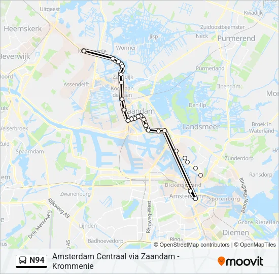 N94 Bus Line Map