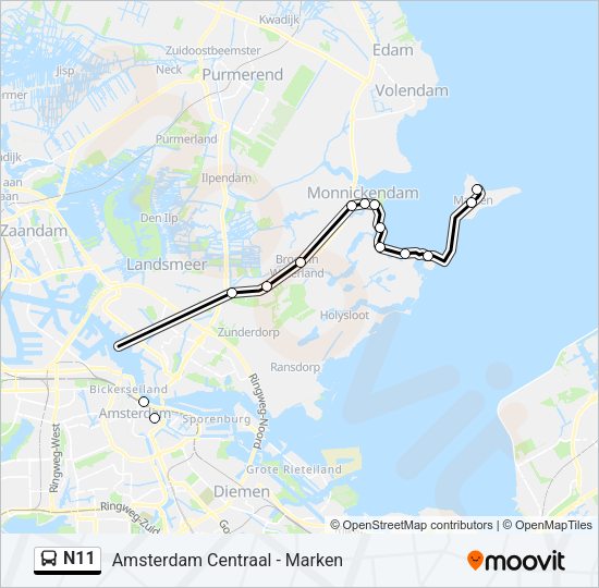 N11 Bus Line Map