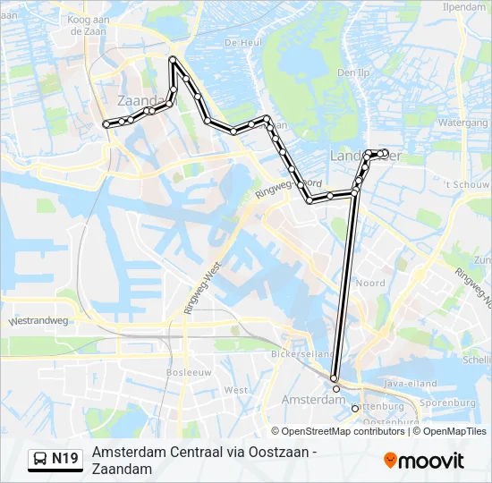 N19 Bus Line Map