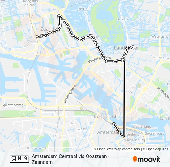 N19 Bus Line Map